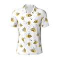 thumbnail image 2 of Daiia Bee Pattern Men’s Polo Shirts,Solid Deck Shirt,Classic Fit, Breathable Cotton Polo for Casual and Sport Wear-3X-Large, 2 of 7