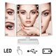 thumbnail image 1 of Espejo de maquillaje LED blanco 3 caras - espejo de maquillaje tríptico plegable vertical con efecto aumento x2 x3 - batería o USB JM  MX-0139044FYD, 1 of 4