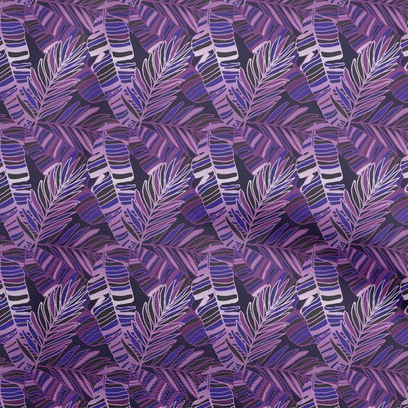 oneOone Velvet Purple Fabric Leaves Sewing Fabric By The Yard Printed Diy Clothing Sewing Supplies 58 Inch Wide