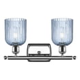 thumbnail image 2 of 516-2W-PC-G559-5BL Innovations Lighting Bridal Veil - 2 Light Bath Vanity-10 Inch Tall and 15 Inch Wide-Polished Chrome Finish-Princess Blue Glass, 2 of 3