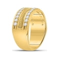 thumbnail image 4 of 14kt Yellow Gold Mens Round Diamond Wheat Wedding Band Ring 1 Cttw, 4 of 4