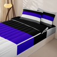 thumbnail image 3 of Erosebridal Modern Line Art Zipper Queen Comforter Set with Fitted Sheet and 2 Pillowcases,Simple Geometric Stripe Zipper Bedding Set For Girls,Black Reversible,4 Pieces, 3 of 7