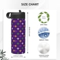 thumbnail image 4 of Picia Purple Mardi Gras Pattern 18oz Sports Insulated Kettle With Straw Insulated Water Bottle For Running Hiking Cycling Climbing Men'S Woman Insulated Water Bottle, 4 of 8