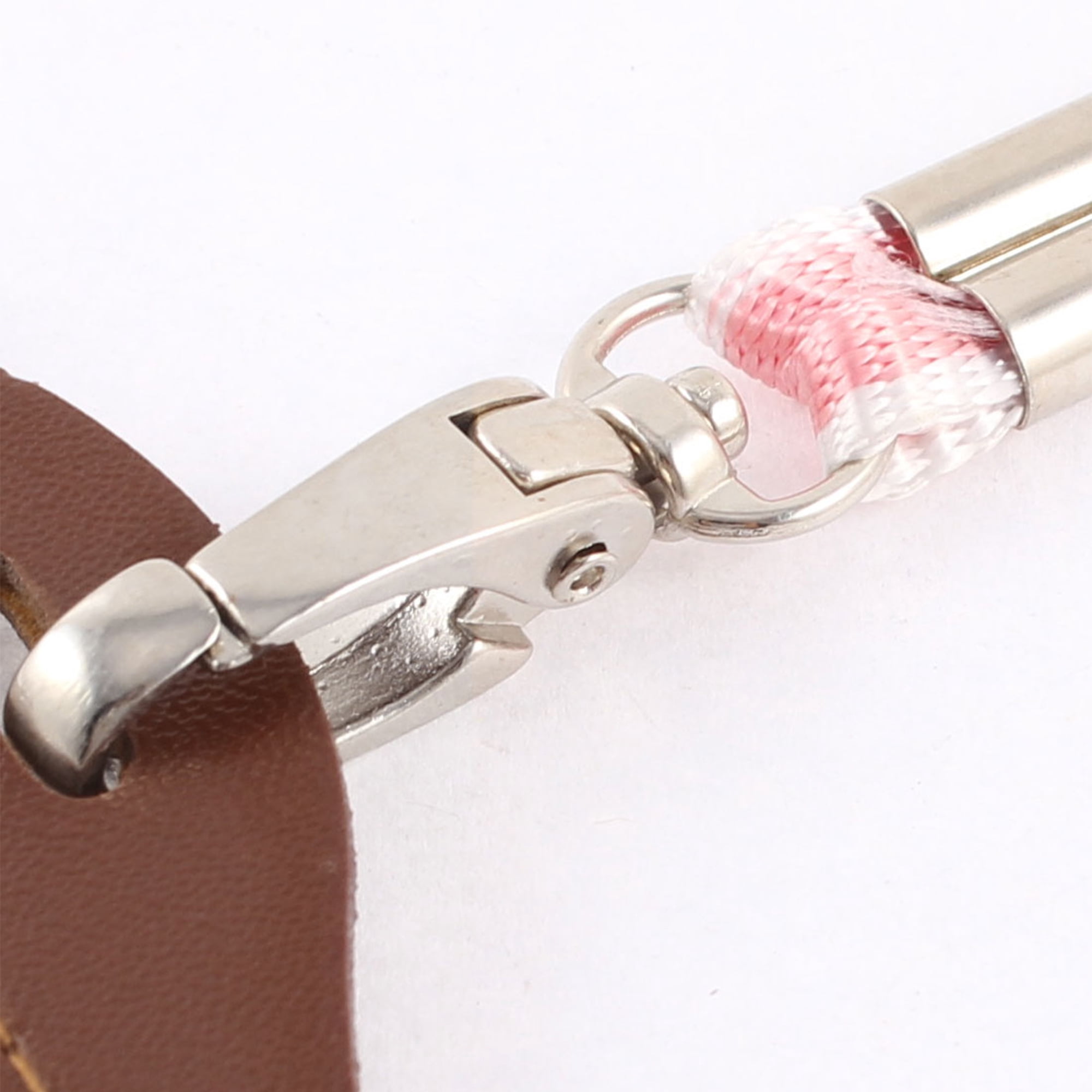Unique Bargains Lanyard Faux Leather Vertical Office Name ID Card Tag Badge Holder Brown