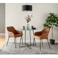 thumbnail image 3 of Daniella Contemporary Dining Chair in Black Steel and Camel Faux Leather by LumiSource - Set of 2, 3 of 4