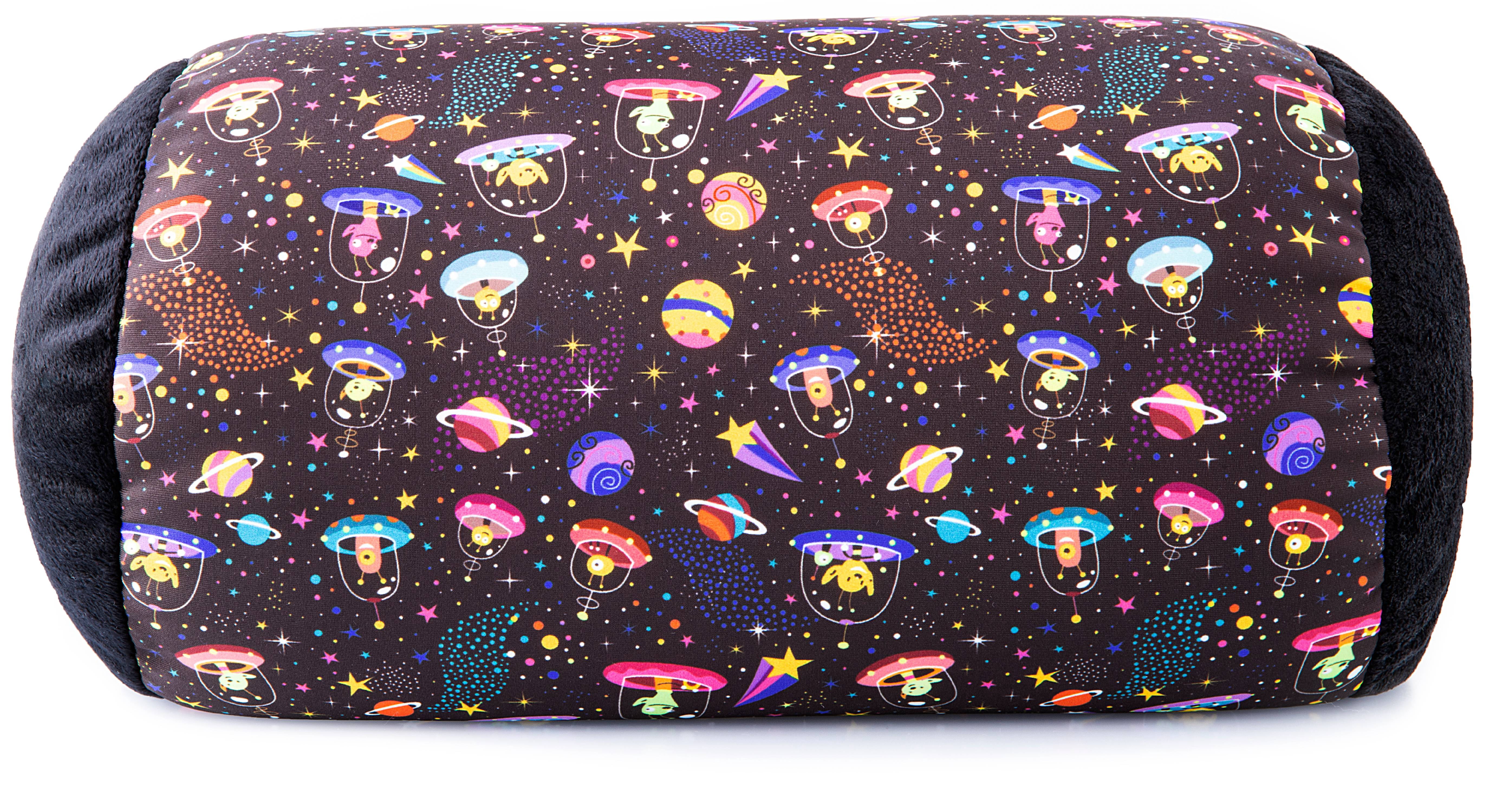 Mooshi Squish Microbead Bed Pillow, 14" x 7" - Airy Squishy Soft Microbeads - Eighteen Fun Bubbly Colors To Choose From - Cuddly And Fun Dormroom Accessory - Bed Pillow, Space