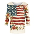thumbnail image 5 of Vetsdori July 4th T Shirts for Women Summer American Flag Pullover Plus Size 3/4 Sleeve Red White and Blue Graphic,Casual Independence Day Ladies Tops Crew Neck, 5 of 5