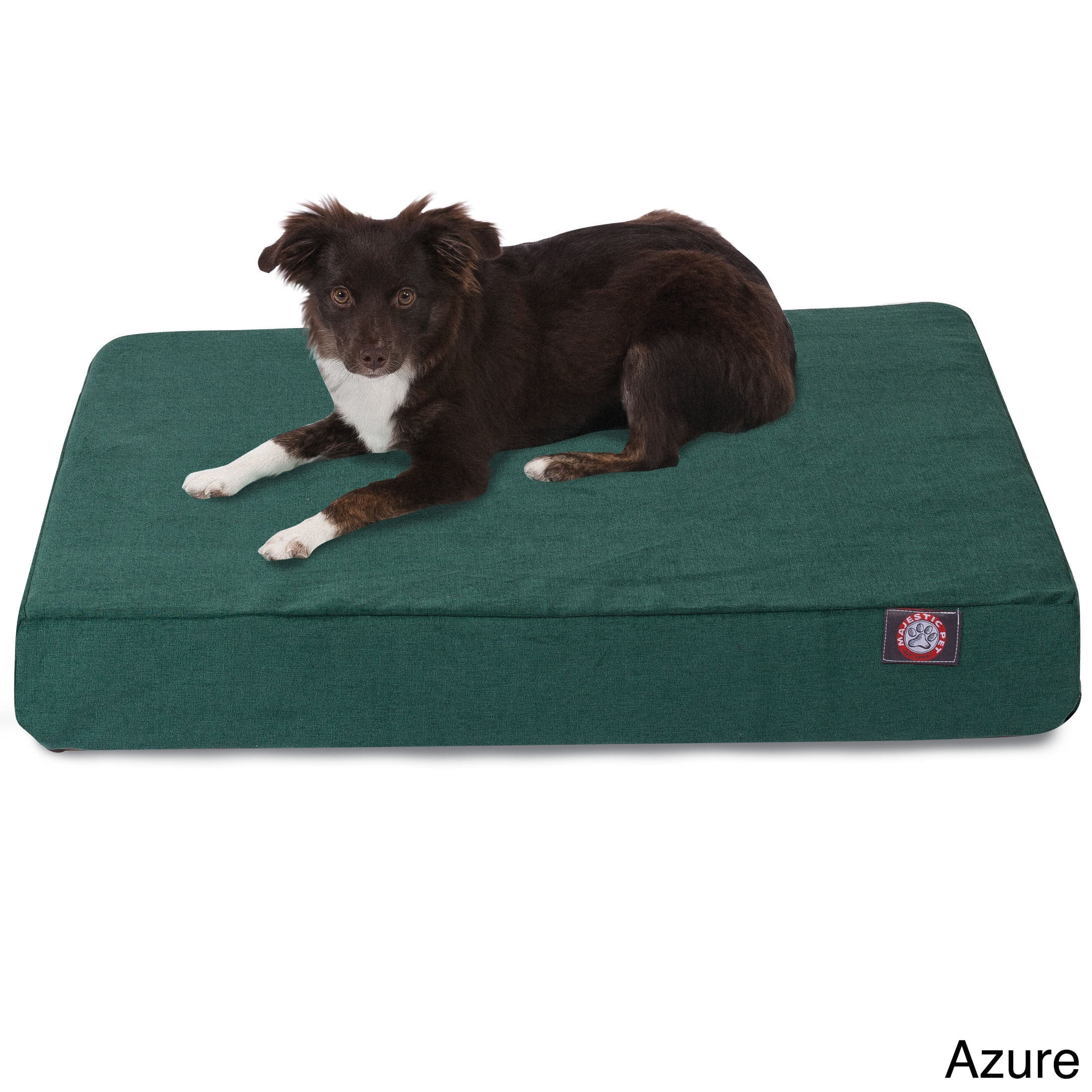 Majestic Pet | Villa Velvet Shredded Memory Foam Rectangle Pet Bed For Dogs, Removable Cover, Azure, Large