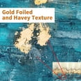thumbnail image 2 of HFDF Canvas Patg Wall Art Abstract: Heavy Textured Hand Pated Dark Blue & Gold Foils Picture Artwork for Livg Room (x 1 Panel) 20x16inch Framed, 2 of 6