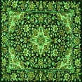 thumbnail image 1 of Ahgly Company Indoor Square Medallion Green Traditional Area Rugs, 3' Square, 1 of 1