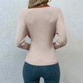 thumbnail image 4 of IROINID Women's V-Neck Pullover Sweater Solid Color Comfy Mid-Length Long Sleeve Winter Sweater Tops, 4 of 7
