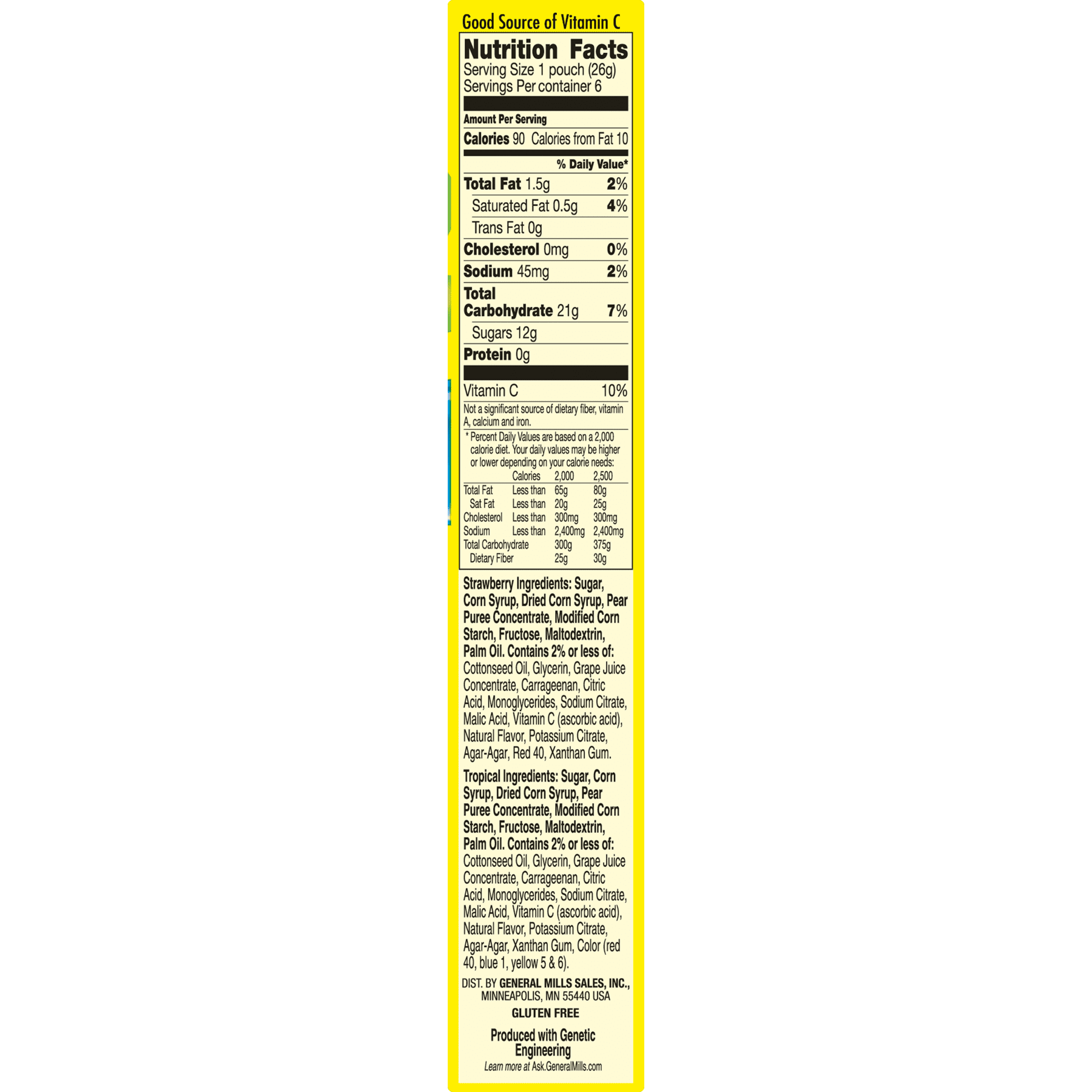 Gushers Fruit Snacks Strawberry Splash & Tropical Flavors 6 ct 5.4 oz