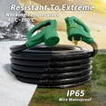 thumbnail image 4 of PlugSaf 50 FT 30 Amp RV Extension Cord Outdoor with Grip Handle, Flexible Heavy Duty 10/3 Gauge STW RV Power Cord Waterproof with Cord Organizer, NEMA TT-30P to TT-30R, Black-Yellow, ETL Listed, 4 of 7