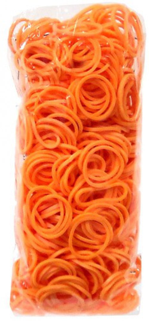 SHIPS FREE FROM USA ~ Loom Refill ORANGE 600 Rubber Bands & 25 S-Clips 