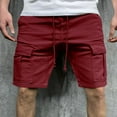 thumbnail image 4 of Delliss Men's Sports Cargo Casual Shorts Drawstring Loose Stylish Shorts With Multi Pocket, 4 of 7