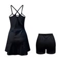 thumbnail image 3 of KEIAHUAN 250 Years of Freedom Tennis Dresses with Shorts USA Eagle Women Golf Outfits Two Piece Set Breathable Spaghetti Strap Athletic Dress Quick Dry Golf Dress with Pocket Large, 3 of 7