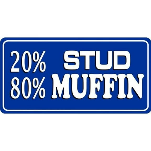 20% Stud 80% Muffin Photo License Plate