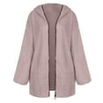 thumbnail image 6 of Womens Fleece Shacket Jackets Lined Oversized Winter Warm Coat Hooded Long Sleeve Open Front Coatigan Jacket, 6 of 9