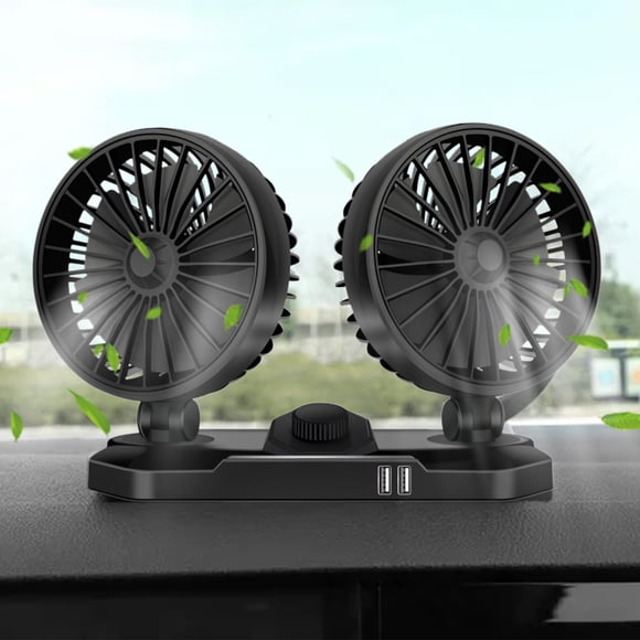 TIMIFIS Car Fan Car Fan Electric Dual Head 2 Speed 12V Cooling Air Circulator360 Degree Rotatable Auto Fan For Sedan SUV/RV/Boat/Auto Vehicles ummer