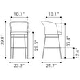 thumbnail image 2 of Freycinet Barstool Black Barstool, Modern Style, Removable and washable cushion cover, Steel, Outdoor Bar, 2 of 11