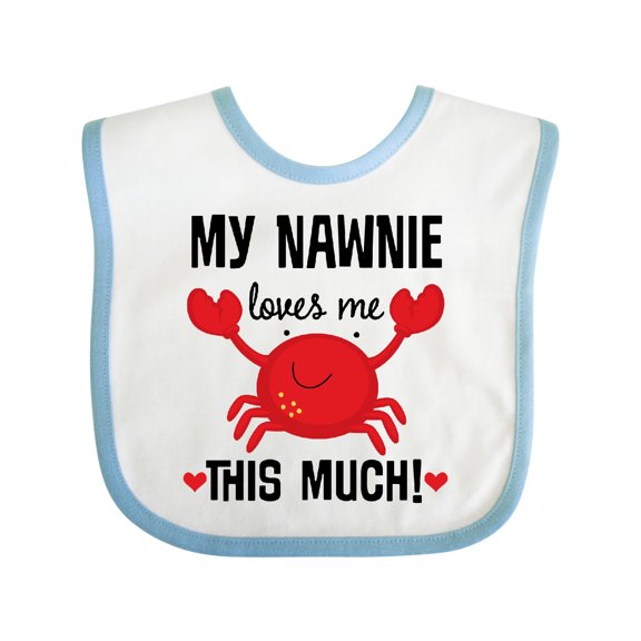 Inktastic My Nawnie Loves Me Grandson Crab Boys or Girls Baby Bib