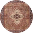 thumbnail image 1 of Ahgly Company Indoor Round Traditional Brown Red Medallion Area Rugs, 4' Round, 1 of 6
