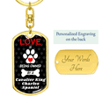 thumbnail image 3 of Cavalier King Charles Spaniel Stainless Steel or 18k Gold Premium Swivel Dog Tag Keychain, 3 of 16