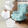 thumbnail image 4 of Qpednta Green Floral Wingback Chair Slipcovers, 2‑Piece Wingback Chair Slipcover for Leather Chair, Removable Furniture Protector for Wingback Chair for Farmhouse Home, 4 of 7