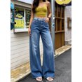 thumbnail image 7 of Women's High Rise Baggy Jeans Vintage Blue Denim Pants with Contrast Waistband, 7 of 7