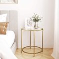 thumbnail image 4 of Vasagle Modern Tempered Glass End Table With Golden Metal Frame, 4 of 7