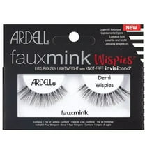 Ardell Faux Mink Lashes Demi Wispies - Lightweight, Natural-Looking False Eyelashes, Flared Lash Style with Invisiband, 1-Pack