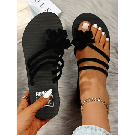 

2023 Women Slippers Outdoor Light Weight Cool Shoes Ladies Flat Flip-flop Black Non-slip Basic Home Sandals Chaussures Femme