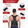 thumbnail image 6 of Back Brace Posture Corrector for Women and Men, Lower and Upper Back Pain Relief, Hunchback and Scoliosis Straightener with 2 Removable Metal Splints Support , Adjustable Straps Belt, 6 of 7