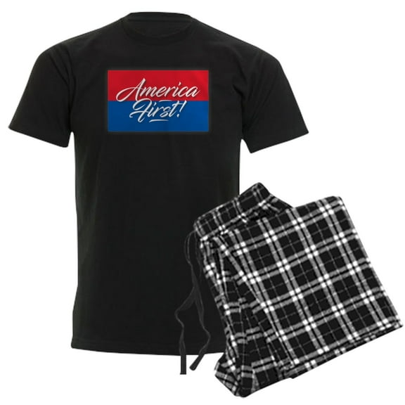 CafePress - America First Pajamas - Men's Dark Loose Fit Cotton Pajama Set