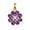 Gold, variant on Sterling Silver Flower Pendant with Natural Amethyst Gemstones and Moissanite
