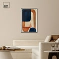 thumbnail image 3 of Blue With Cream Canvas Midcentury Abstract Wall Art by Art Remedy, Black Frame, 30" x 45", 3 of 7
