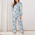 thumbnail image 3 of Wukai Colorful Butterfly Print Women's Pajama Set - Soft Long Sleeve Sleepwear for Comfort and Style-Small, 3 of 9