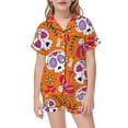 thumbnail image 4 of HEVRJEWJD Girl Boy Halloween Pajamas Button Down 2 Piece Pajama Set Little Kid Girls Pjs Nightgown Orange11 11-12 Years, 4 of 5