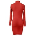 thumbnail image 5 of UJNDER Sweater Dresses for Women Women's Sweater Dress Turtleneck Split Hem Orange M, 5 of 6