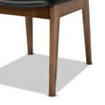 thumbnail image 5 of Baxton Studio Afton Mid-Century Modern Black Faux Leather Upholstered and Walnut Brown Finished Wood 2-Piece Dining, 5 of 5