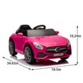 thumbnail image 6 of Kids Ride on Cars, 12V Powered Mercedes Benz Ride on Toys w/Remote Control, Music, Bluetooth, LED Light, USB, Power Display, Four Wheel Suspension Electric Car for Toddlers 3-6 Year Olds, Pink, 6 of 9