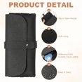 thumbnail image 3 of 2 Piezas de Fundas Suaves para Gafas, Funda de Cuero para Gafas de Sol, Bolsa Portátil para Gafas con Hebilla de Clavo para Mujeres y Hombres (Negro), 3 of 7
