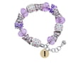thumbnail image 2 of Delight Jewelry Goldtone Disc 1/2'' Initial - l - Purple Butterfly Bead Charm Bracelet, 7"+1" Extender, 2 of 5