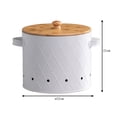 thumbnail image 4 of TISHITA Potato Storage Tins Food Storage Container Aerating Holes Kitchen Storage Canister Vegetables Storage Bin for Farmhouse Decor White Large, 4 of 8