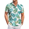thumbnail image 2 of Dresfit Men's Hawaiian Shirts Button Down Short Sleeve Polo Shirt 2026 Summer Graphic Holiday Aloha Shirt Funny Loose Big and Tall Beach Mokaloha Shirt Light Blue S, 2 of 8