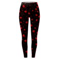 thumbnail image 4 of FASHOFT Valentines Day Leggings for Women High Waisted Comfy Pants Ankle Length Holiday Yoga Legging Fall Soft Tights Red L, 4 of 5