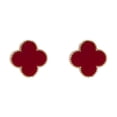 thumbnail image 4 of Pendientes grandes de cuatro hojas con forma de hierba, diseño de nicho, versátiles, de alta calidad, ligeros, de lujo, elegantes, sencillos y dulces, 4 of 4