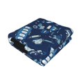 thumbnail image 2 of KLL Blue Bus Print Fleece Throw Blanket, Horizontal Fleece Bedding Cute Soft Blankets Comfy Fleece Flannel Plush Home Decor for Couch & Bed -50"x40", 2 of 9