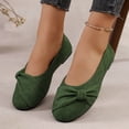 thumbnail image 7 of Domzle Women's Flats Shoes Faux Suede Round Toe Ballet Dressy Flats Comfortable Slip On Walking Shoes Green, 7 of 7