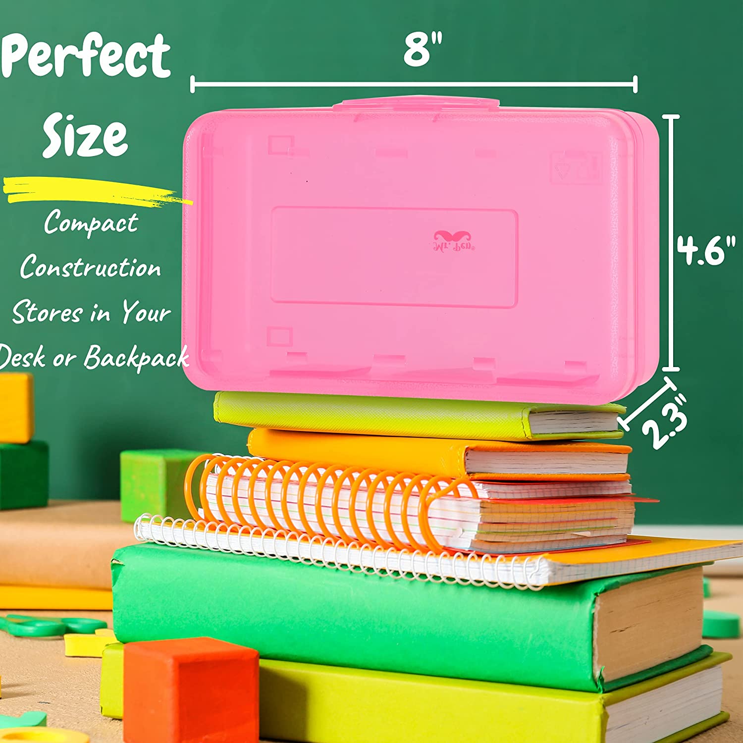 Pencil Box, 2 Pack, Assorted Color, Pencil Case for Kids, Pencil Box for Kids, Plastic Pencil Box, Hard Pencil Case, School Supply Box, Crayon Box - image 4 of 6